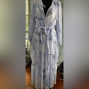 Calvin klein blue and white maxi dress 16